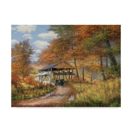 Bill Makinson 'Covered Bridge Landscape' Canvas Art,18x24